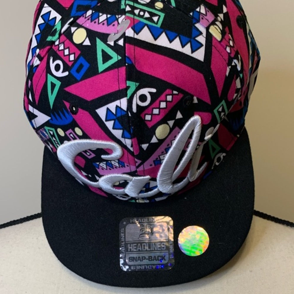 ABlessYo Premium Flower Printed Embroidered Black Visor Cali Snapback Hat